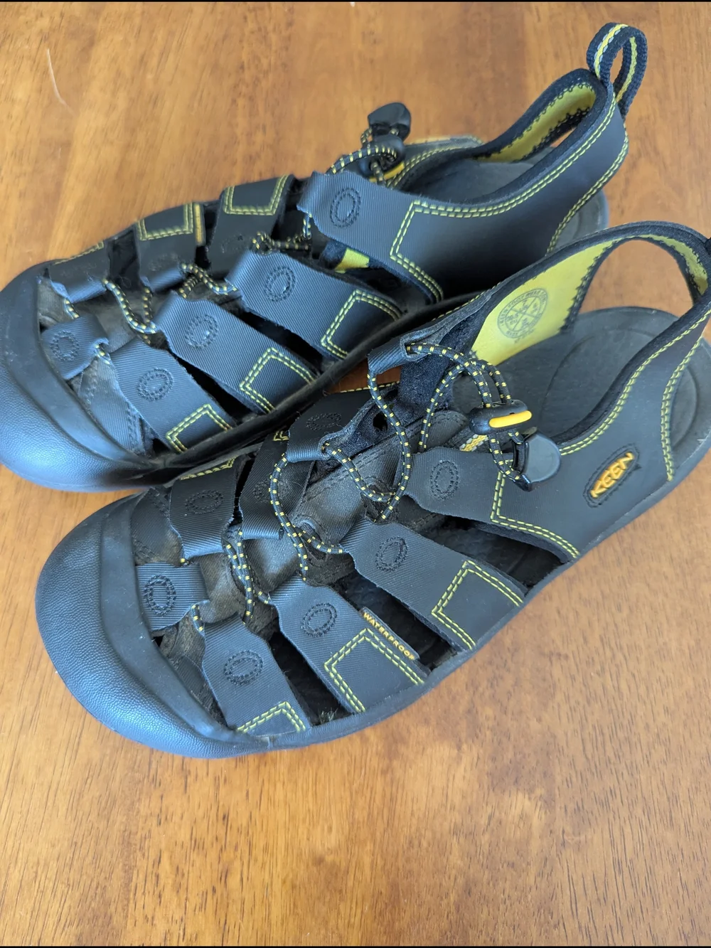 Keen Black and Yellow Outdoor/Water Sandals Size 7 Men's Or 9 Women's
